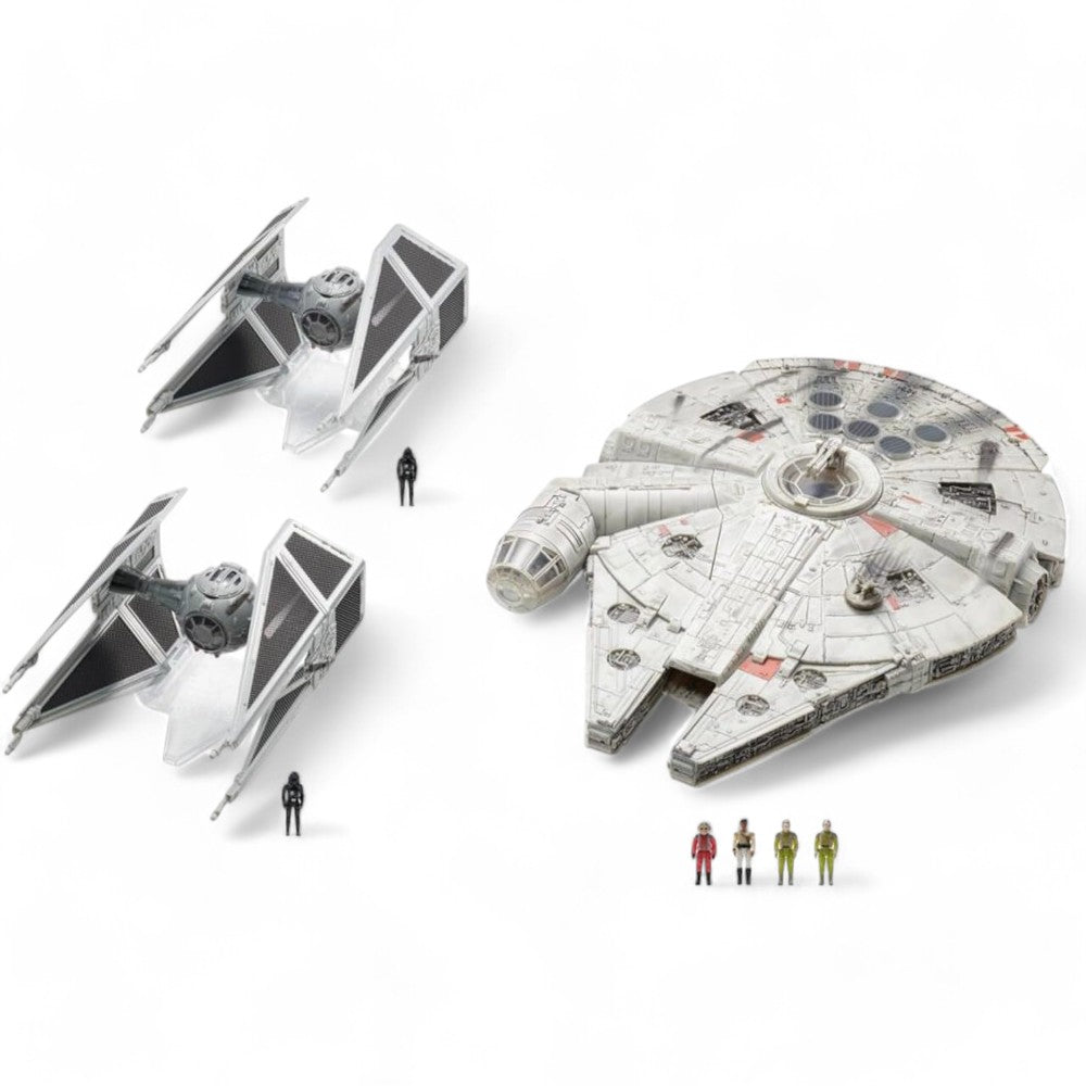 Star Wars Micro Galaxy Squadron: Destroy the Death Star Battle Pack - Millennium Falcon & Tie Interceptors