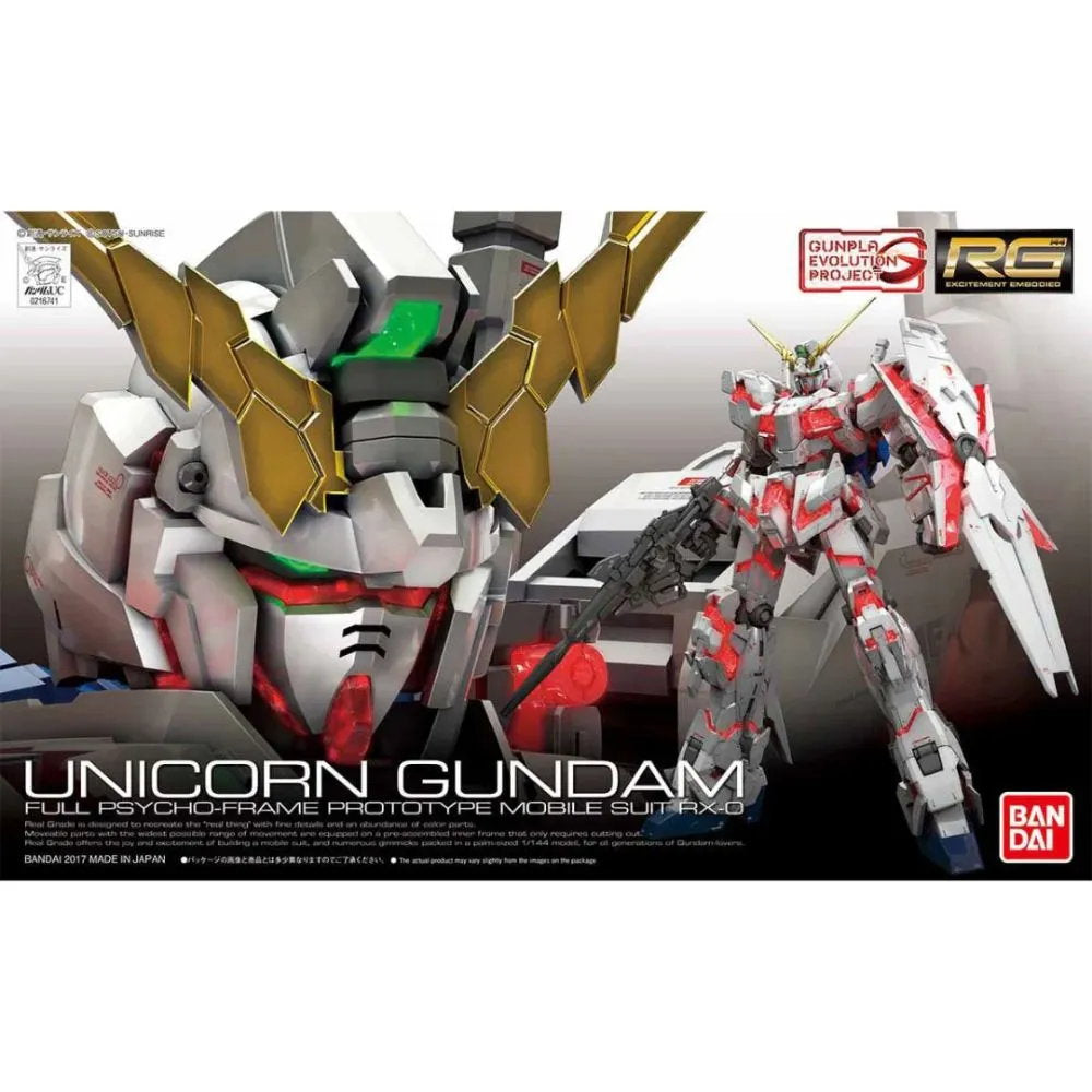 RG #25 Unicorn Gundam Full Psycho-Frame Prototuype Model Kit 1/144